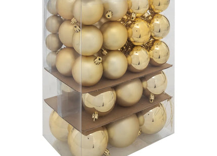 Bolas navideñas "Colorama de Noël" set de 60 de plástico dorado - 184597