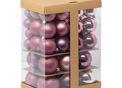 Kit navideño de 60 piezas rosa - 184609