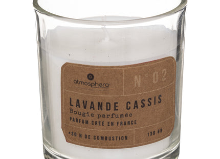 Vela perfumada tarro cristal 130g Lavanda Cassis - Eliminador de olores de cocina - 184736A