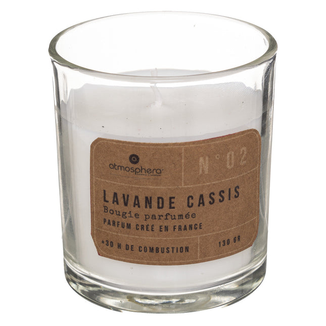 Vela perfumada tarro cristal 130g Lavanda Cassis - Eliminador de olores de cocina - 184736A