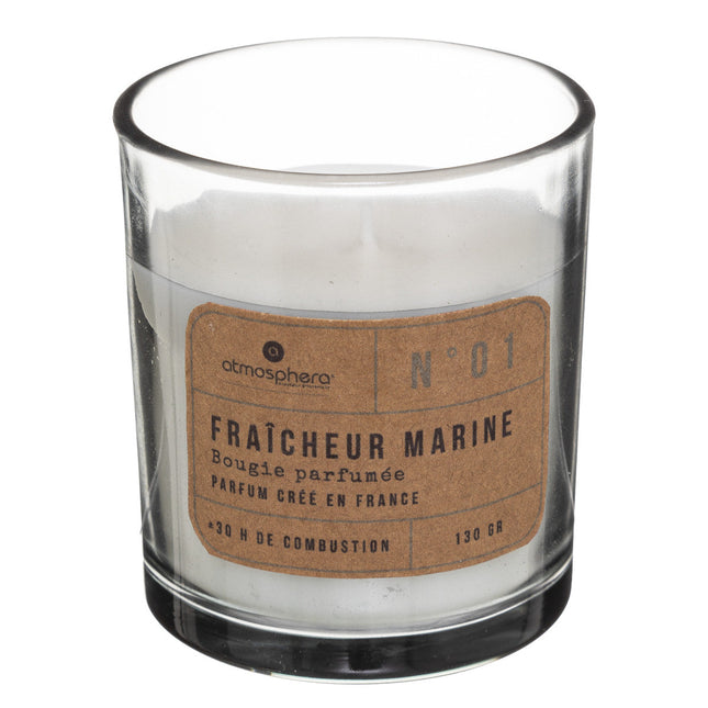Vela perfumada tarro cristal 130g Frescura marina - Eliminador de olores de cocina - 184736D