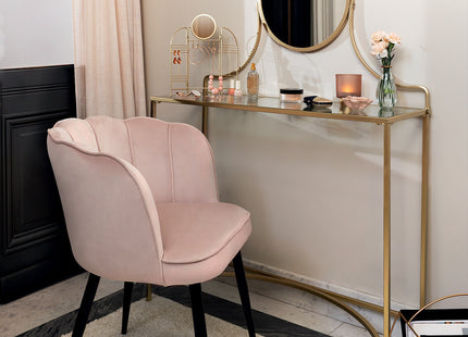 Tocador "Artif" de cristal y metal dorado A139cm - 184920