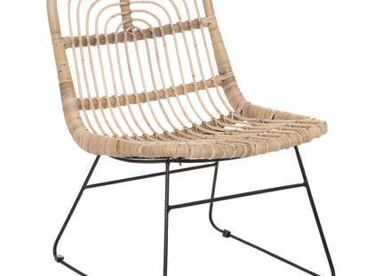 Sillón "Parsa" de ratán y patas de metal - 185084