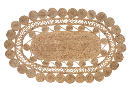 Alfombra "Carmen" ovalada de yute 110x170 - 185258