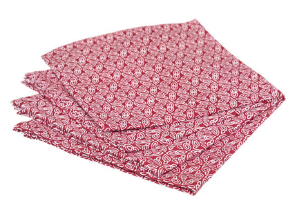 Juego de 4 servilletas de tela estampadas "Olia" rojo 40x40 - 185262G