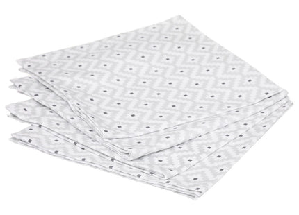 Juego de 4 servilletas de tela estampadas "Olia" gris 40x40 - 185262L