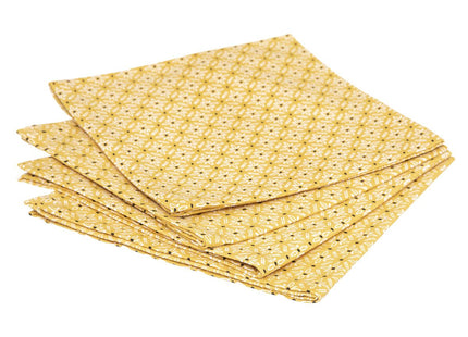 Juego de 4 servilletas de tela estampadas "Olia" ocre 40x40 - 185262R