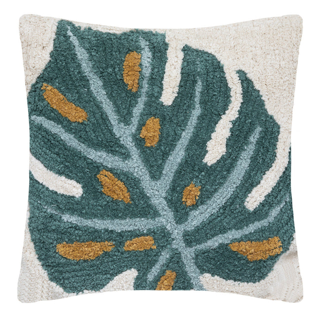 Almohada desenfundable cóctel "Palm" de algodón capitoné 45x45cm - 185280