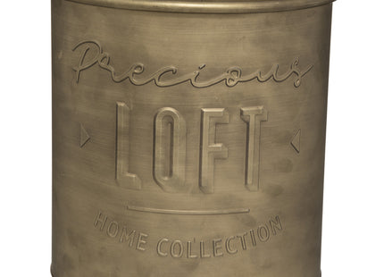 Maceta "Loft" de metal dorado cepillado P - 185439