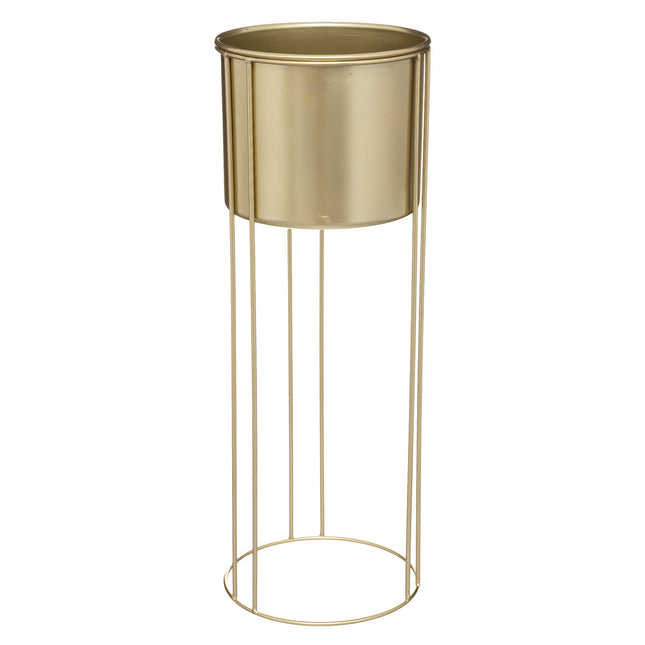 Maceta de metal dorado con pies P - 185441
