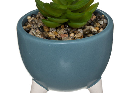 Pequeña planta verde artificial Maceta a pie de cerámica D8 - 185449