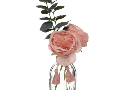 Arreglo floral artificial Jarrón de cristal A30cm - 185463