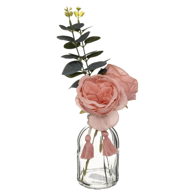 Arreglo floral artificial Jarrón de cristal A30cm - 185463