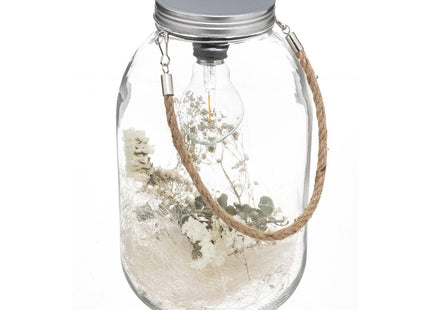 Linterna de vidrio con decoración de flores secas a28 - 185468