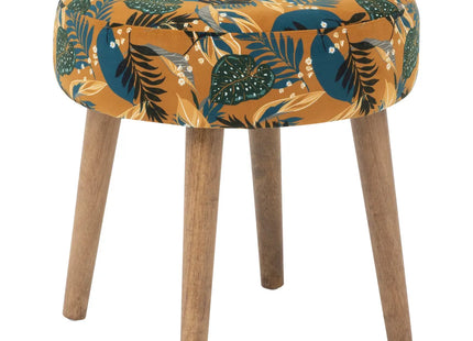 Puf "Sango" patrón selva amarilla A38cm - 185704A