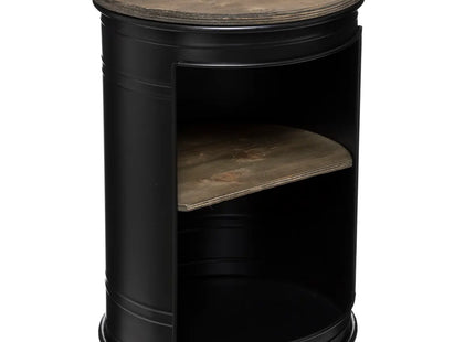 Mesa auxiliar "Diego" de metal negro D33,5cm - 185715