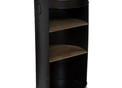 Mesa auxiliar "Diego" de metal negro D50cm - 185716