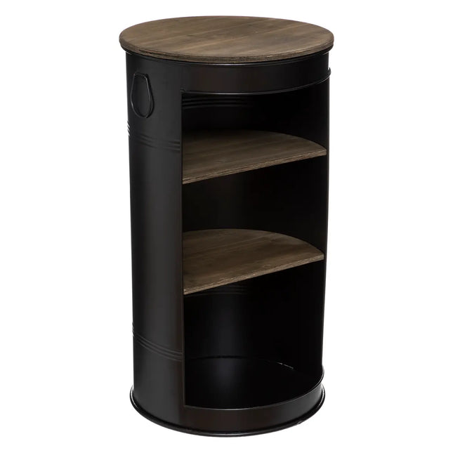 Mesa auxiliar "Diego" de metal negro D50cm - 185716