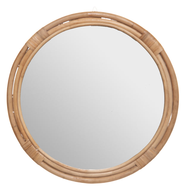 Espejo de pared de mimbre "Farah" D60 - 185839