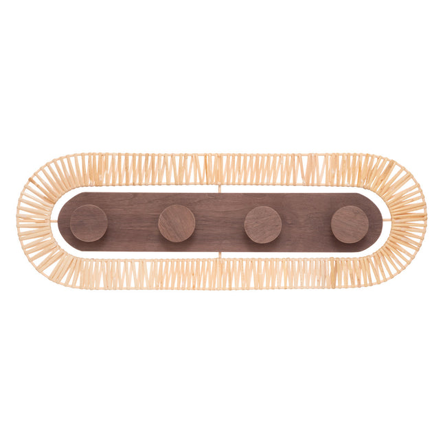 Perchero de mimbre 4 ganchos L76 - 185871