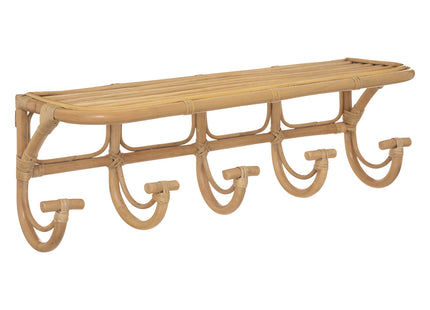 Estantería de mimbre "Aoni" y ganchos de 5 ganchos L80cm - 185872