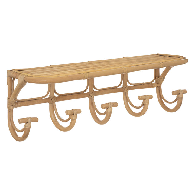 Estantería de mimbre "Aoni" y ganchos de 5 ganchos L80cm - 185872