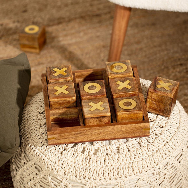 Juego de cruces y ceros de madera 23x23cm - 185971