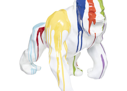 Gorila decorativo en resina pintado "Trash" blanco - 185997B