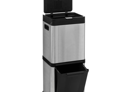Basurero de acero inoxidable columna de clasificación 2 cubos 20L + 14L - 186156