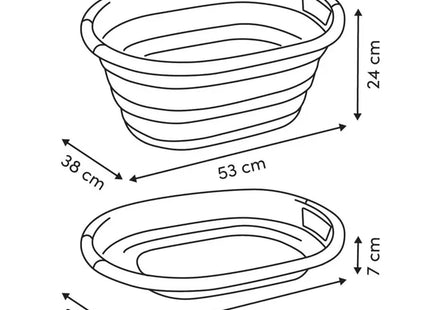 Cesto de ropa plegable de 21 litros, gris y blanco - 186193