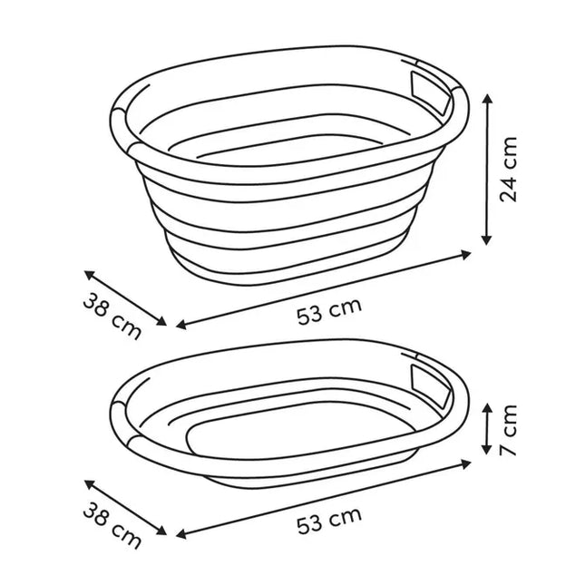 Cesto de ropa plegable de 21 litros, gris y blanco - 186193