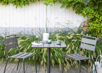 Mesa de jardín cuadrada "Phuket" grafito 2 plazas en acero tratado - 186523A