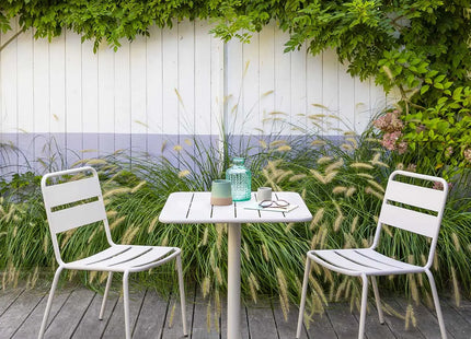 Mesa de jardín cuadrada "Phuket" grafito 2 plazas en acero tratado - 186523I