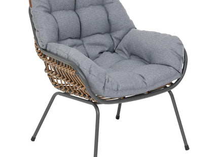 Mueble de jardín dúo "Paopao" grafito en acero tratado epoxi - 186620