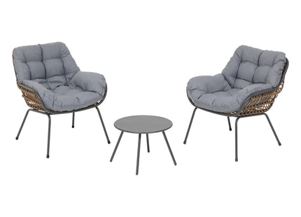 Mueble de jardín dúo "Paopao" grafito en acero tratado epoxi - 186620