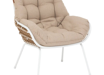 Mueble de jardín dúo "Paopao" blanco en acero tratado epoxi - 186620A