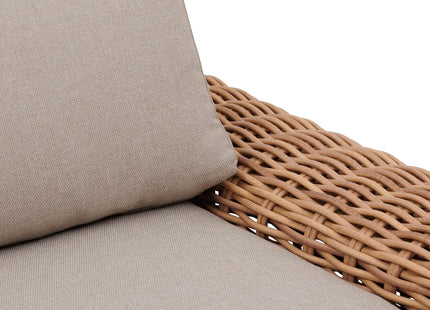 Sillón de jardín "Savinia tahini" + 2 asientos + 1 mesita en aluminio tratado con epoxi - 186711A