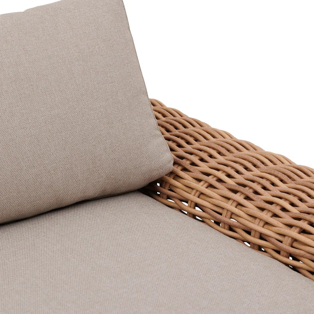 Sillón de jardín "Savinia tahini" + 2 asientos + 1 mesita en aluminio tratado con epoxi - 186711A