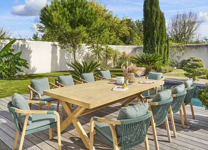 Mesa de jardín alta "XENIA" de acacia 10 plazas - 187049