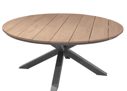 Mesa de jardín "Oriengo" de acacia color grafito 8p - 187051A