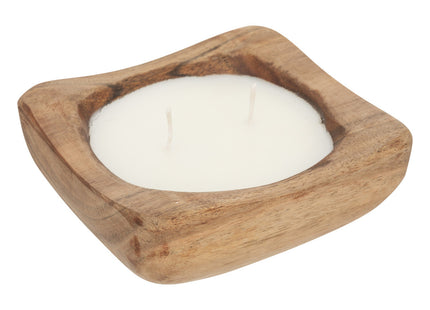 Vela perfumada "Paola" de madera de mango 150g Suave aroma a lino - 187618