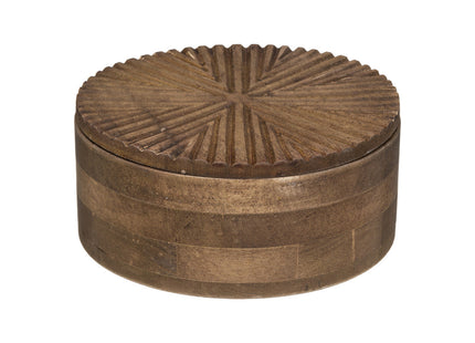 Joyero "Alicante" de madera con espejo D18cm - 187703