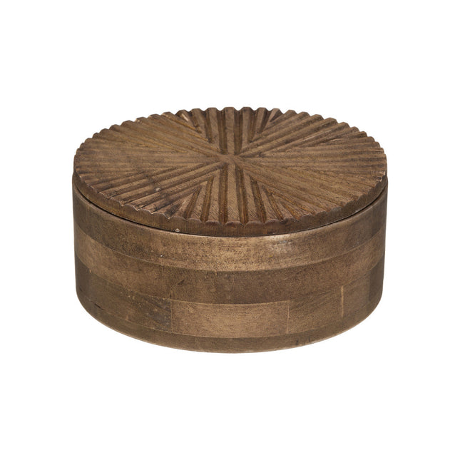 Joyero "Alicante" de madera con espejo D18cm - 187703