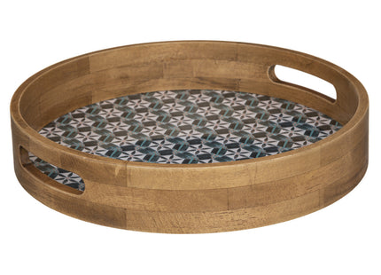 Bandeja "Alicante" de madera y cristal M - 187704