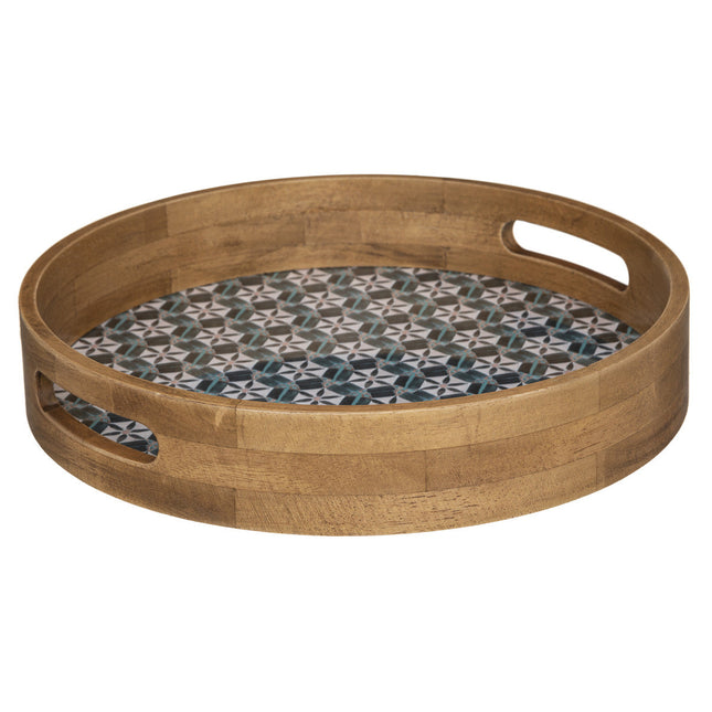 Bandeja "Alicante" de madera y cristal M - 187704