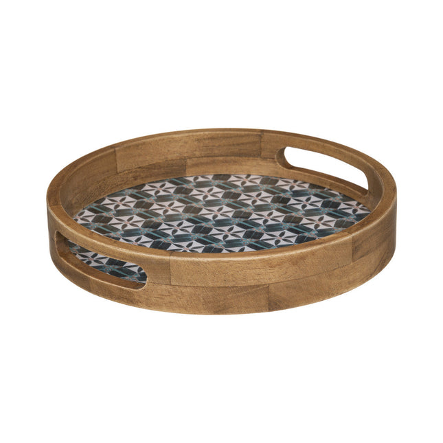 Bandeja "Alicante" de madera y cristal P - 187704