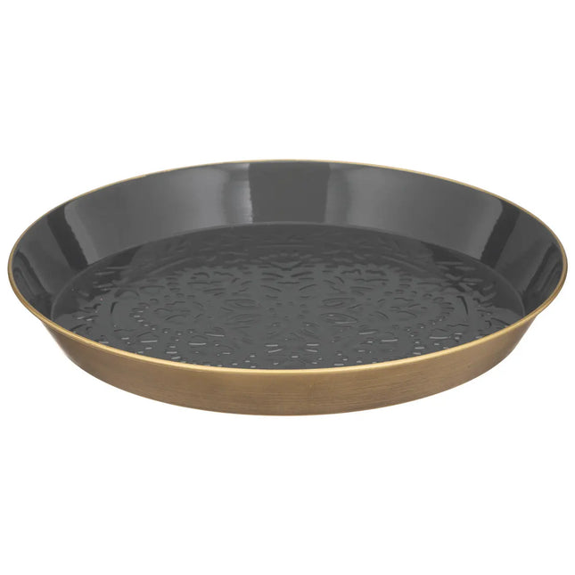 Bandeja "Night" metal dorado D30cm - 187719