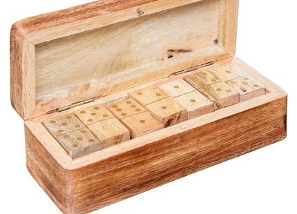 Juego de dominó de madera de mango 16x6,5x5cm - 187911