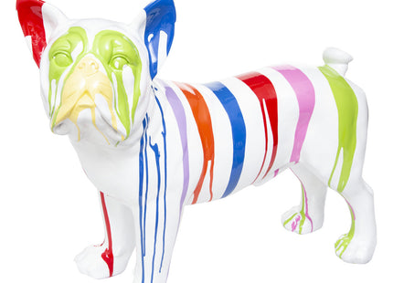 Perro decorativo en resina blanca y pintado "Trash" A50cm - 187935B