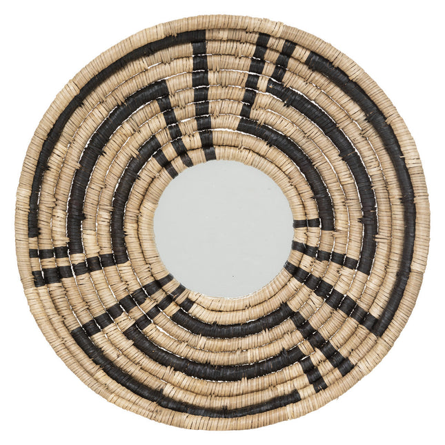 Espejo de pared "Doris" de caña y cristal D55cm - 187987